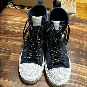 Marc Jacobs rip and repair denim high top sneaker
